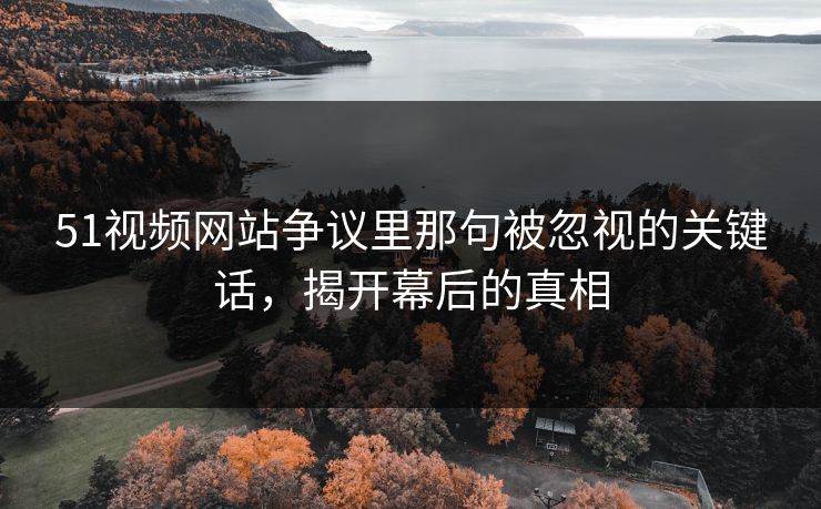 51视频网站争议里那句被忽视的关键话，揭开幕后的真相