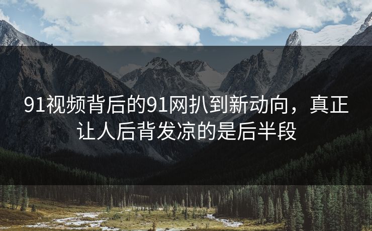91视频背后的91网扒到新动向，真正让人后背发凉的是后半段