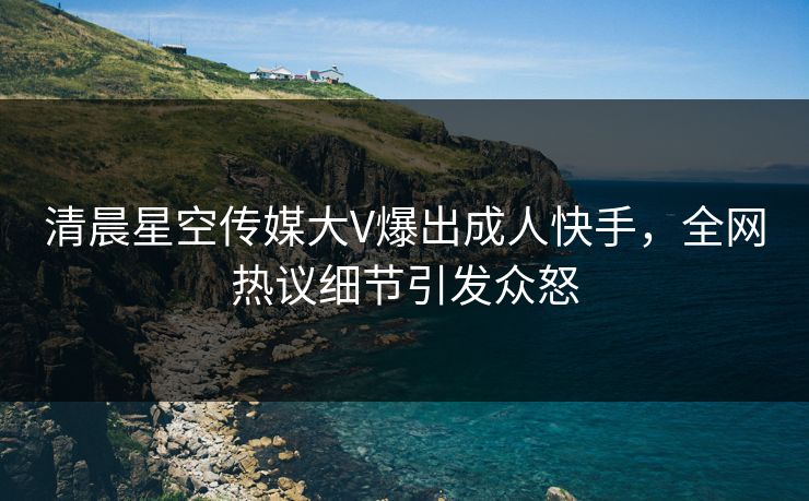 清晨星空传媒大V爆出成人快手，全网热议细节引发众怒