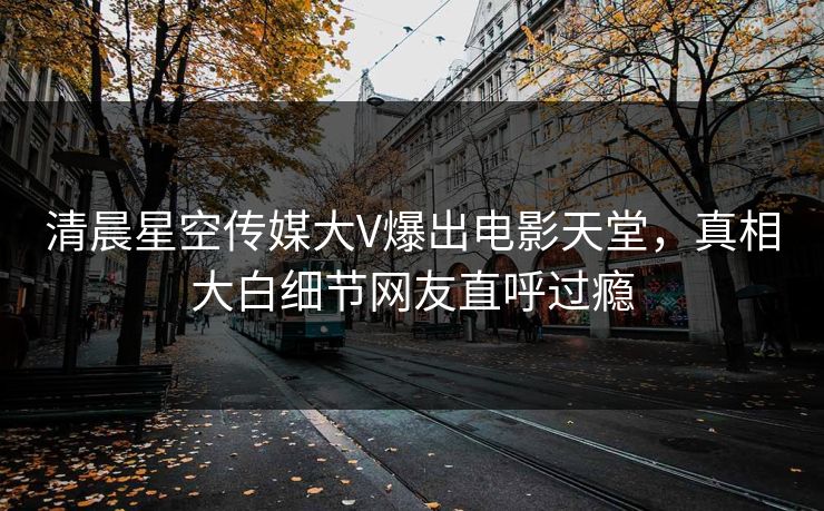 清晨星空传媒大V爆出电影天堂，真相大白细节网友直呼过瘾