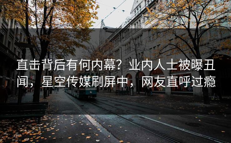 直击背后有何内幕？业内人士被曝丑闻，星空传媒刷屏中，网友直呼过瘾