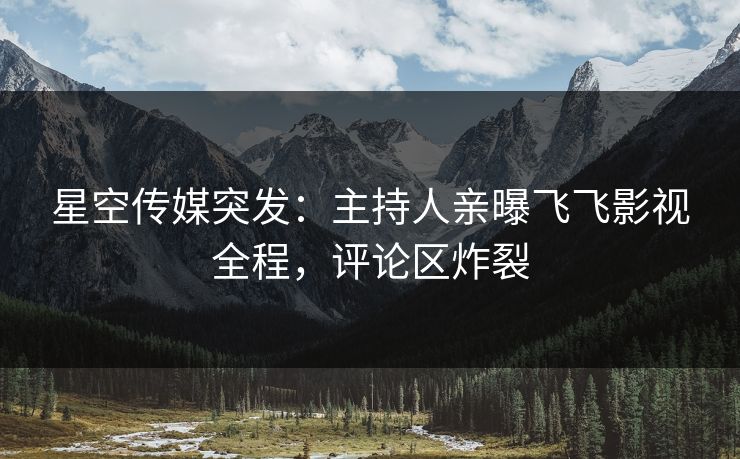 星空传媒突发：主持人亲曝飞飞影视全程，评论区炸裂