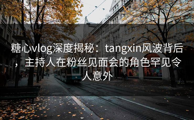 糖心vlog深度揭秘：tangxin风波背后，主持人在粉丝见面会的角色罕见令人意外