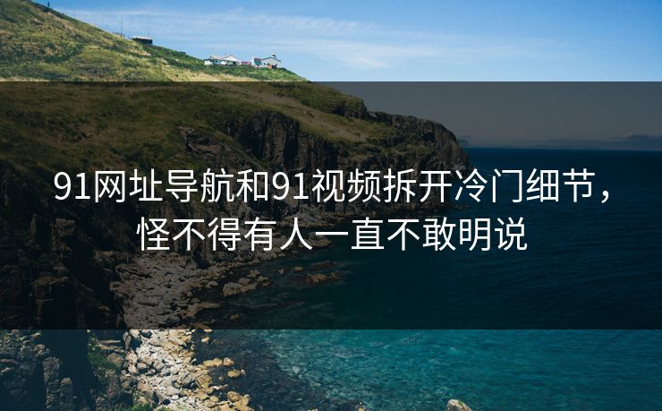 91网址导航和91视频拆开冷门细节，怪不得有人一直不敢明说